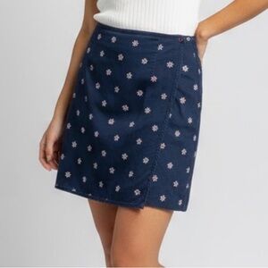 Charter Club Golf Skort 10 Navy Blue Floral Embroidered Y2K Coastal Grandma Prep